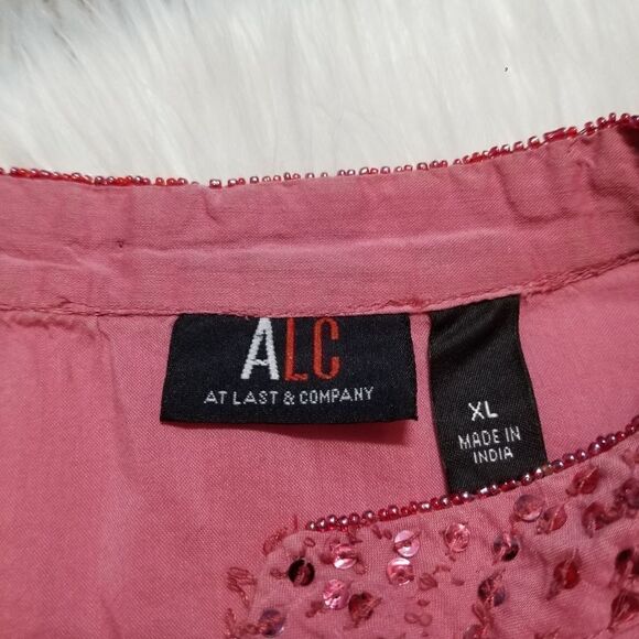 ALC pink longsleeve blouse with sequins - Picture 4 of 8
